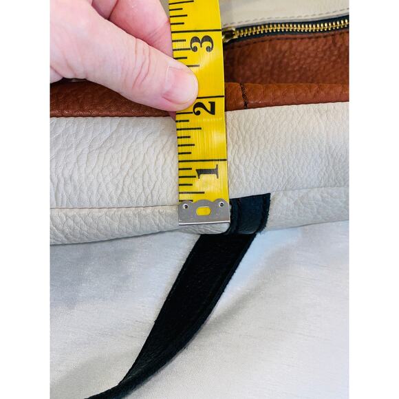 Fossil Erin Colorblock Foldover Tote - Crossbody Strap - Several Pockets - Picture 9 of 11